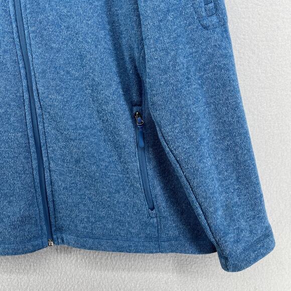 VERMONT COUNTRY STORE Sweater Mens L Fleece Jacket Mock Neck Full Zip Blue - Picture 9 of 16